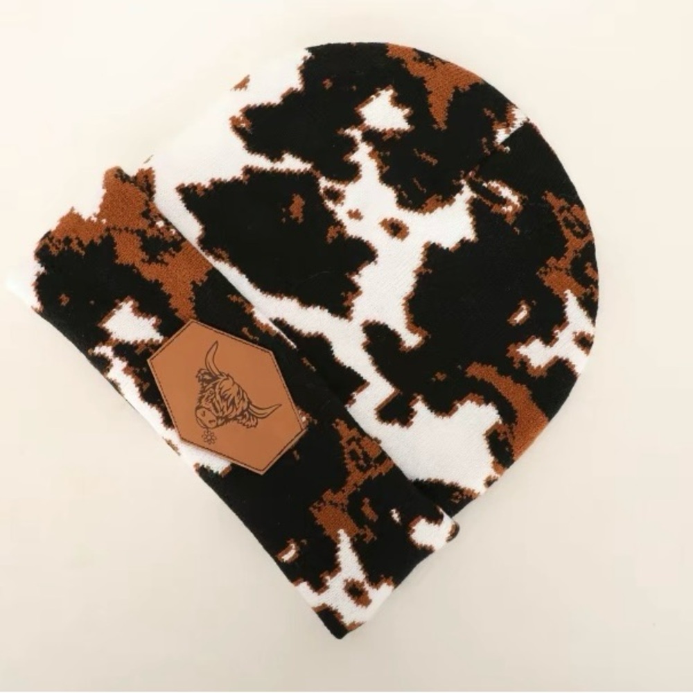Cow print Highland Beanie